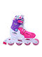 Athlopaidia Inline Adjustable Rollers Multicolour Fuchsia Purple White Kids