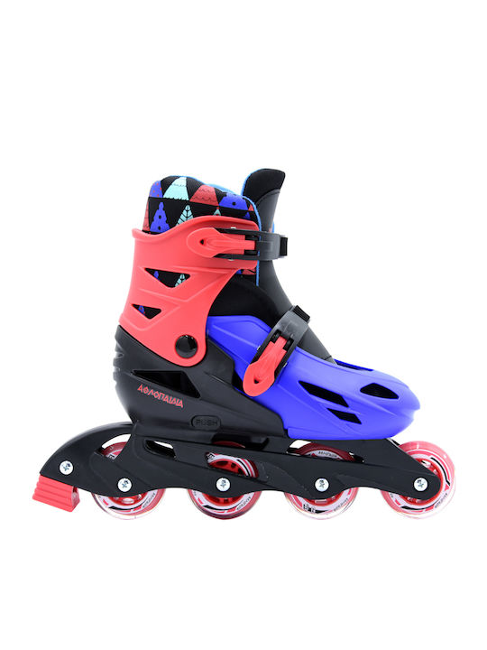 Athlopaidia Kids Adjustable Inline Rollers Multicolour Red/Black/Blue