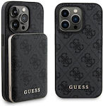 Guess Gubpm5p15x4gemgk iPhone 15 Pro Max 6.7" Hülle + Powerbank 5000mah Magsafe Schwarz Schwarz 4g Metallisches Logo