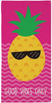 Pineapple Kids Beach Towel Beige 180x85cm