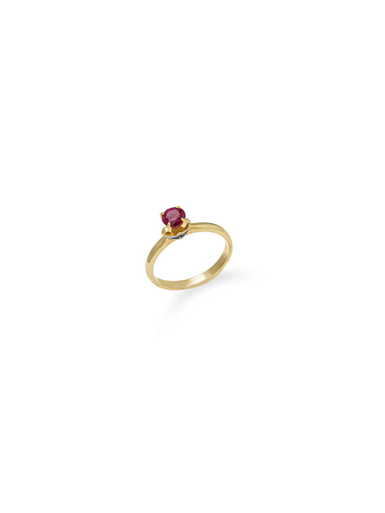 18k Gold Ruby & Diamond Ring Dk056gl