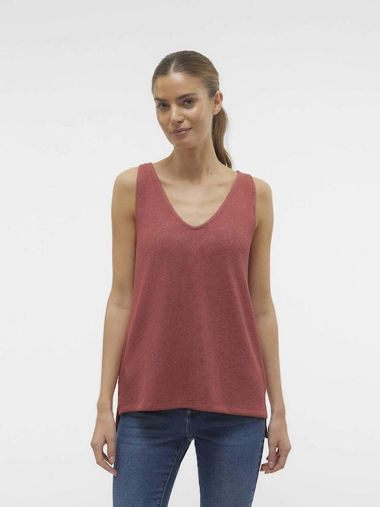 Vero Moda Damen Ärmellos Pullover Burgundisch