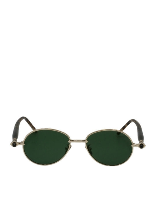 Kuboraum Unisex Sunglasses with Gold Metal Frame and Green Mirror Lens