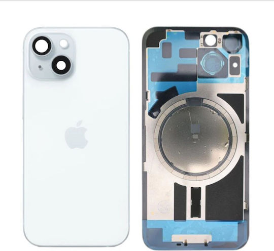 Πίσω Γυαλί Ατσάλινη Πλάκα Μαγνήτες Magsafe & Camera Lens Iphone 15 Blue