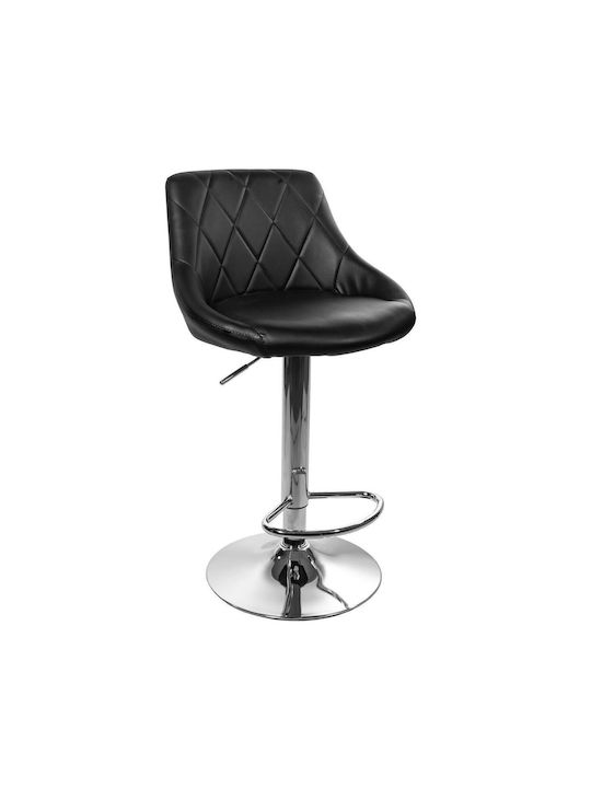 Stool Bar Kast with Adjustable Height Black And Silver 45.5x48.5x85cm