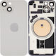 Back Glass Stainless Steel Plate Magnets Magsafe & Camera Lens Iphone 14 White