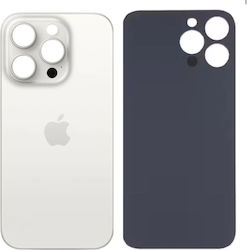 Back Cover Battery Big Hole Apple iPhone 15 Pro Max White Titanium Back Cover Battery Big Hole Apple iPhone 15 Pro Max White Titanium