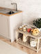 FixWood Επιδαπέδια Ραφιέρα Μπάνιου Ξύλινη 37.5x60x45cm Μπεζ