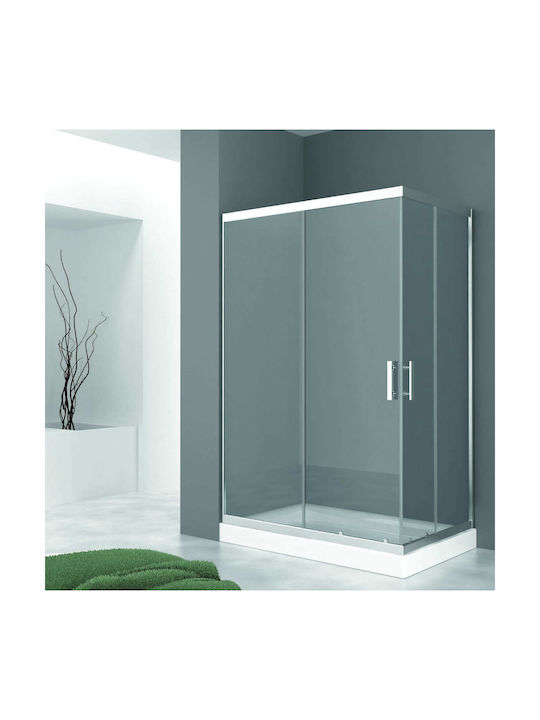 Orabella Καμπίνα Ντουζιέρας με Συρόμενη Πόρτα 100x90x200cm Clear Glass Chrome