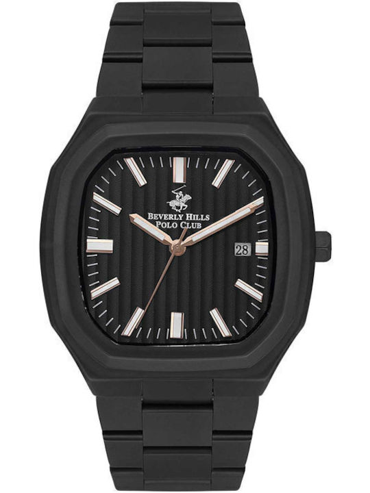 Beverly Hills Polo Club Men's Watch Battery with Black Metal Bracelet