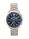 Thorton Men's Watch 42mm Chronograph Battery with Silver Stainless Steel Bracelet