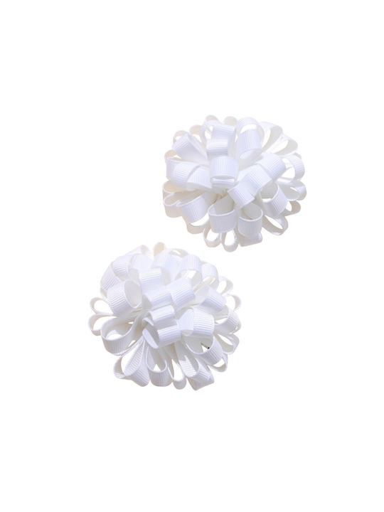 TakTakBaby Set Kids Hair Clips with Hair Clip Flower in White Color 2pcs