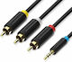 Vention 3,5mm Klinkenkabel mit 3x RCA-Stecker Schwarz 1,5m