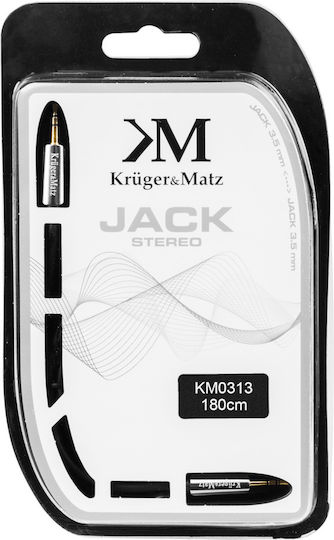 Kruger & Matz 3.5mm Jack Cable Male - 3.5mm Male Silver 1.8m KM0313