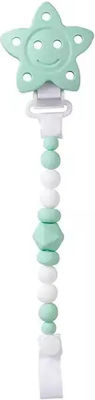 Saro Clip Pacifier with Beads made of Silicone Green