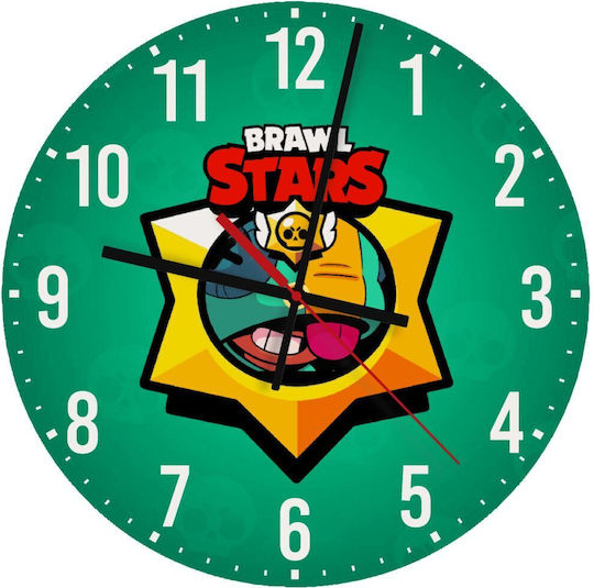 Koupakoupa Детски стенен часовник Brawl Stars Leon Дърво 30εκ.