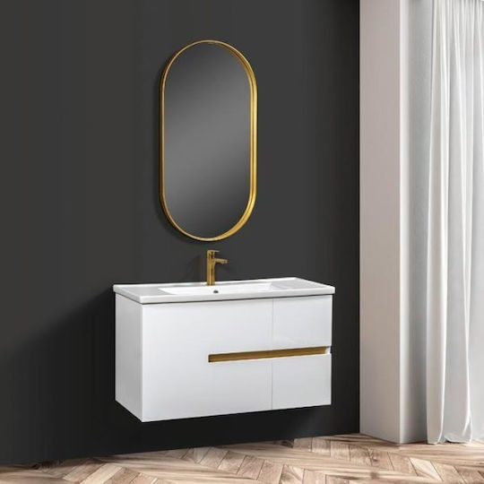 Mabo Four 100 Oglindă de Baie cu Lungime 100cm Auriu