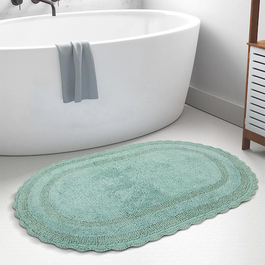 Lino Home Cotton Oval Bath Mat Libata 2500000786 Mint 50x80cm Lino Home Cotton Oval Bath Mat Libata 2500000786 Mint 50x80cm