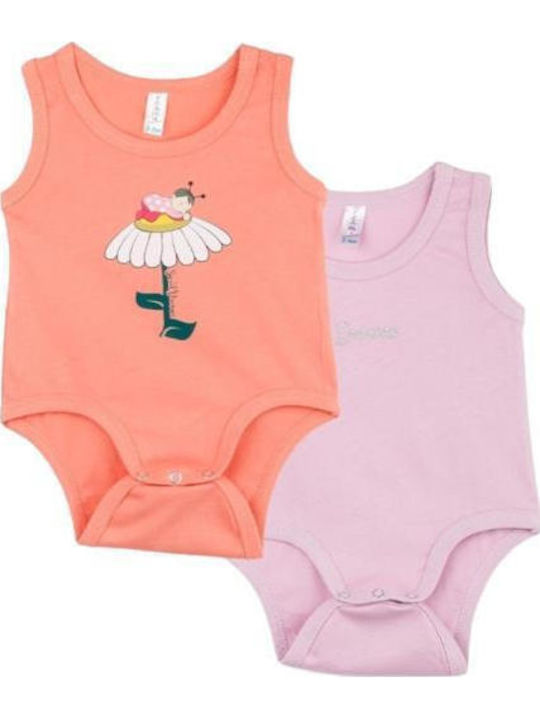 Dreams by Joyce Set Babystrampler Ärmellos Coral 2Stück
