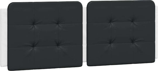vidaXL Leather Headboard Cushion Black/White 140x48cm