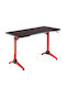 Gaming Office Nanors Wooden Black with LED and USB Ports 120x60cm