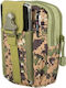 Waterproof Khaki Belt Bag 2 Compartments External Mobile Phone Pocket 18x12x6 Cm Aria Trade