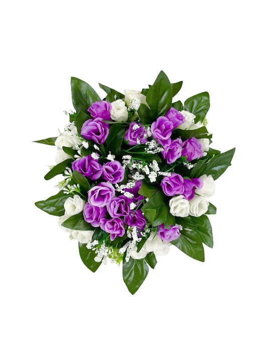 Lukia Wreath from Artificial Plants Rose Purple 22cm 1pcs