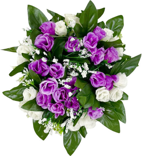 Венец от изкуствени растения Роза Purple 22см Lukia