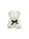 Ursuleț din Trandafiri Artificiali White 25cm în cutie Mohicans Black Line