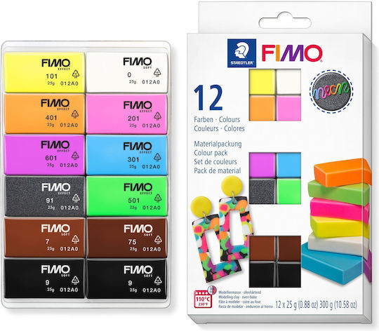 Staedtler Polymer Clay Set Multicolourς 300gr Neon