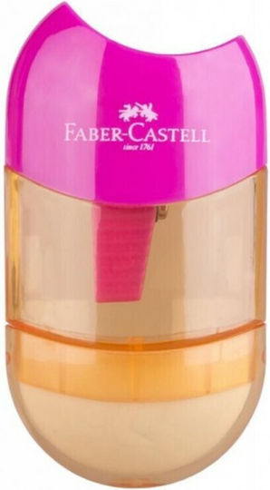 Faber-Castell Apple Combi Πλαστική Ξύστρα Φούξια Βαρελάκι με Γόμα
