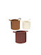 The Home Deco Factory Set of Decorative Baskets Plastic with Handles White 3pcs
