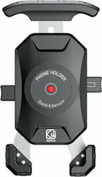 Kewig Motorradhalterung Telefon mit verstellbarem Arm für Lenkrad 3,5" bis 7" für Fahrrad/Bike mit kabelgebundenem (Quickcharge 3.0) und kabellosem Laden (Qi 15W)