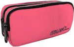 Must Fabric Pink Pencil Case with 2 Compartments
