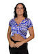 Morena Spain Women's Blouse Short Sleeve Blue