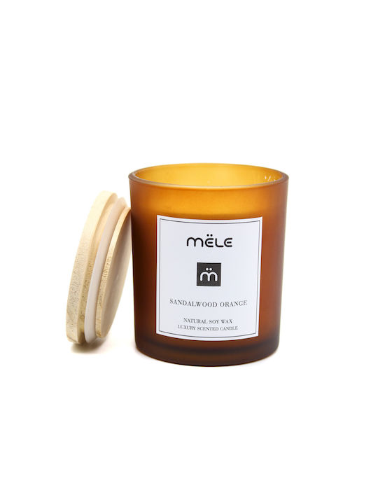 Mele Scented Soy Candle Jar with Scent Sandalwood Beige 200gr 1pcs