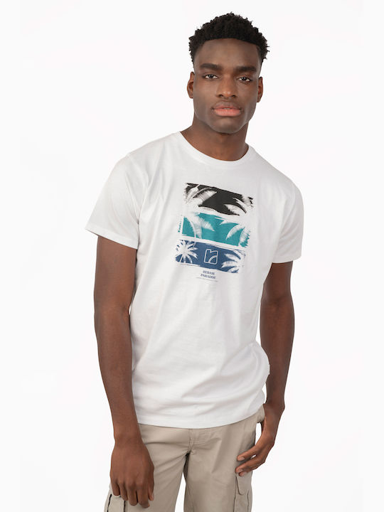 Rebase Ανδρικό T-shirt Κοντομάνικο White