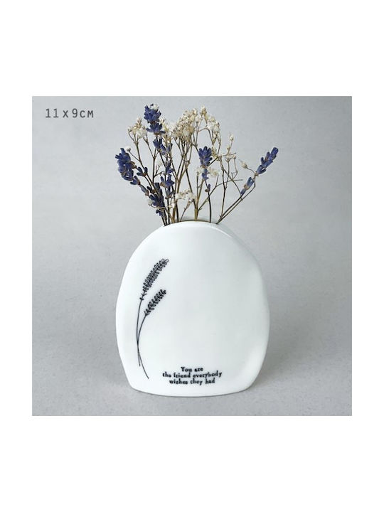 Synchronia Decorative Vase White 9.8x3x12cm