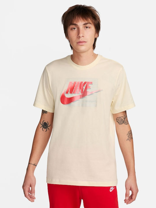 Nike Bărbați T-shirt Sportiv cu Mânecă Scurtă Ecru