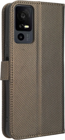 Tcl 40 Nxtpaper 5g Θήκη Βιβλίο Καφέ Diamond Texture Phone Case Brown