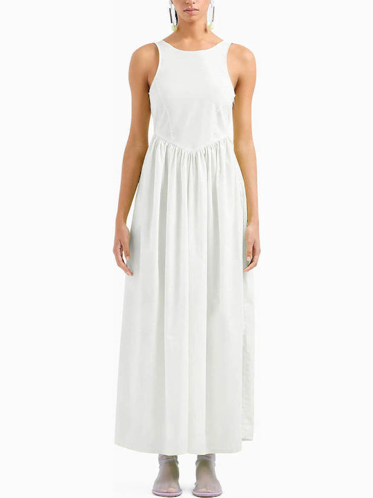 Лятна Maxi Рокля Bianco Ottico EA0100 бяла