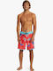 Surfsilk Scallop 18 Men's Swimwear Bermuda Red Floral