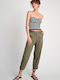 Attrattivo Women's Fabric Trousers in Regular Fit Khaki