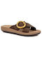 Fantasy Sandals Natalie Women's Flat Sandals in Brown Color