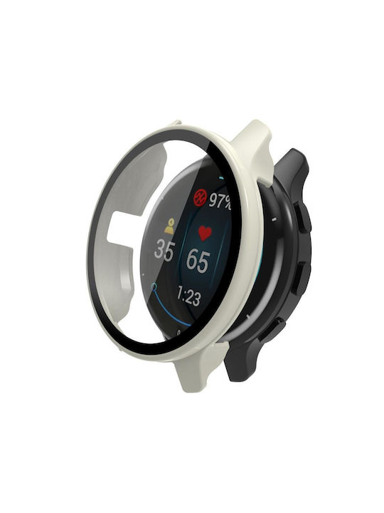 Garmin Venu 2 Pc + Gehärtetes Glas Uhrengehäuse Elfenbein Weiß