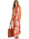 Harmony Damen Maxi Kleid Strand Red
