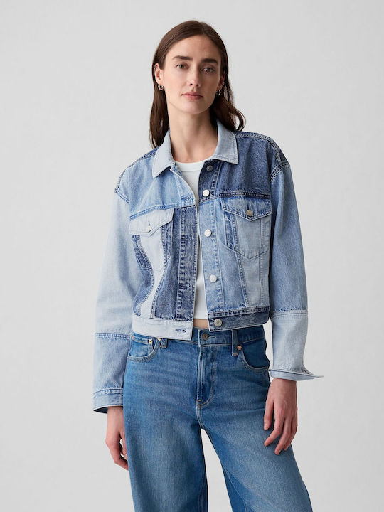 GAP Women's Long Jean Jacket for Spring or Autumn Medium Indigo