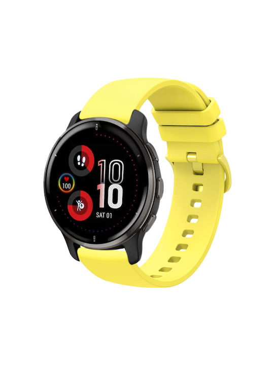Garmin Venu 2 Plus 20mm Solid Color Soft Silicone Watch Band Yellow