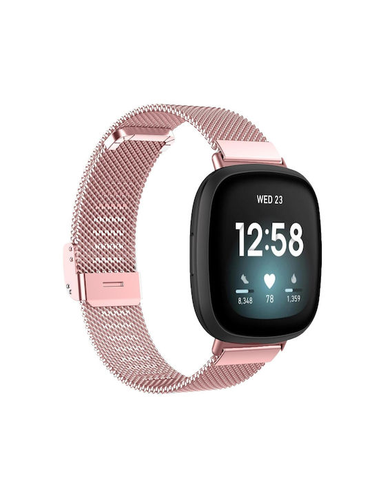 Fitbit Versa 4 Versa 3 Sense 2 Sense Integrated Milan Buckle Fine Mesh Metal Watch Band Pink Skroutz.gr