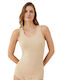 Women's Sleeveless Cotton T-Shirt Beige